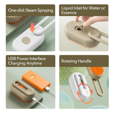 Electric SteamCare Pro Pet Grooming Brush