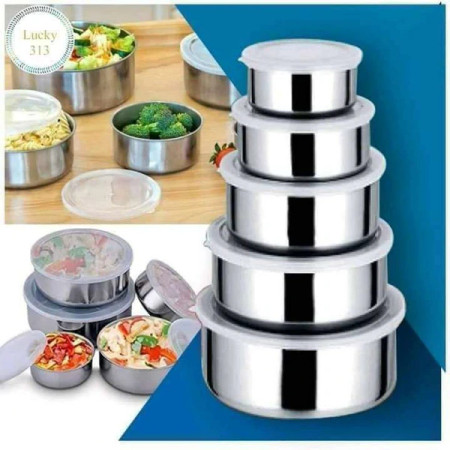 Premium Stainless Steel 5 Pcs Food Storage Bowl Set