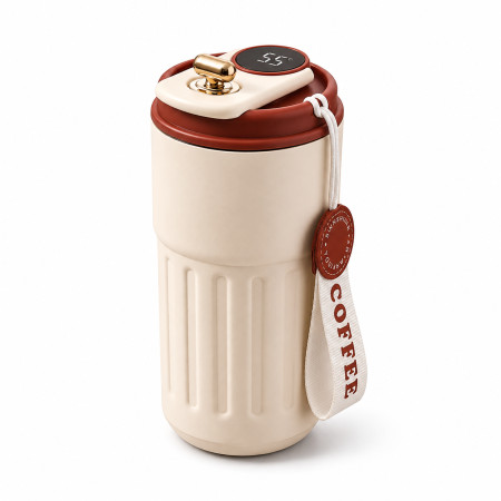 LED Thermal Mug (450ML maroon)