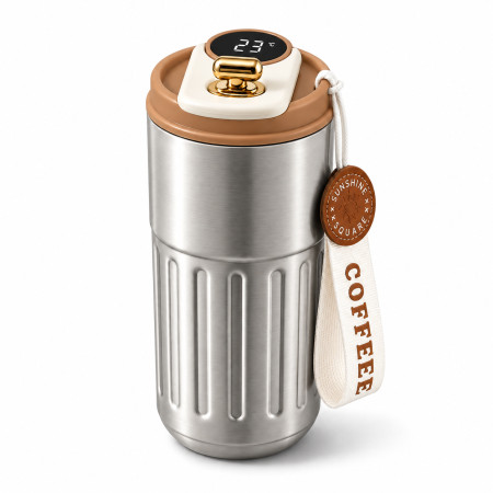 LED Thermal Mug (450ML Silver )